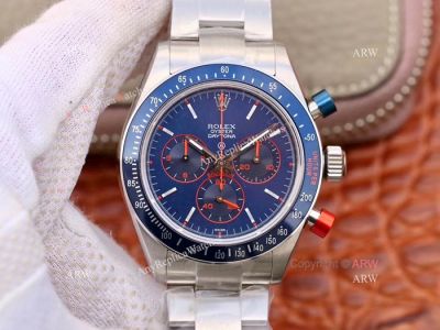 BP Factory Swiss 4130 Rolex Daytona Cool Hand Brooklyn Replica Watch Blue Dial